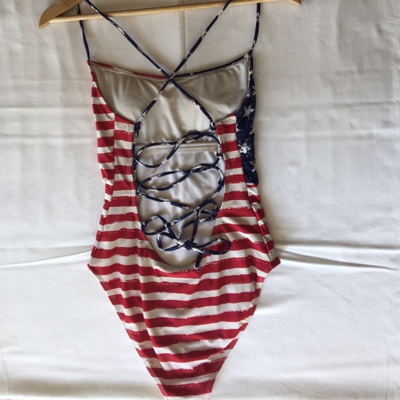 American flag one-piece bathing suit - Picture 3 of 3